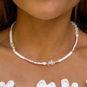 Natural Stone Rose Quartz and Moonstone Necklace – Handmade Adjustable Choker