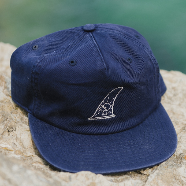 Surfers Paradise Cap Eco Hat Embroidery Design, Surf Fin Hat by Pineapple Island, Navy Unisex Skate Cap image 2