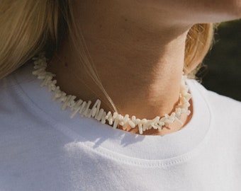 Lyra Reef Natural Shell Necklace | Handmade Bead Necklace by Pineapple Island, Boho Chic Choker Necklace