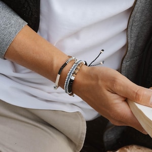 Pulau Men's Stacking Bracelets – Handmade Coconut Wood & Puka Shell, Adjustable Surfer Jewelry Set