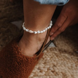 Muschel Anklet: Fußkettchen, Fußkettchen, handgemachter Schmuck