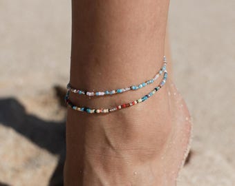 Tobillera minimalista de cuentas: joyería hecha a mano de estilo bohemio