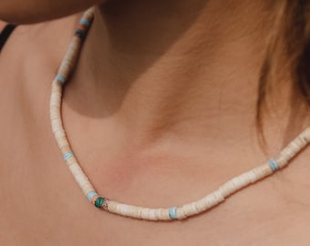 Kirra Surf Bead Necklace | Surfer's Dream Necklace by Pineapple Island, Handmade Wooden Bead Choker Necklace