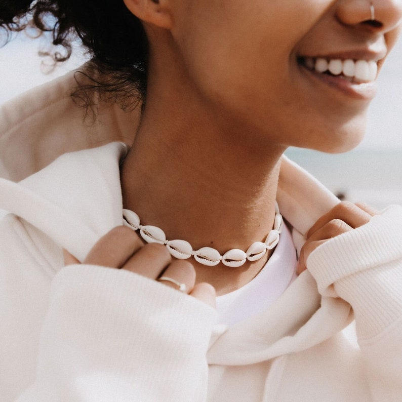 Livadi Shell Necklace by Pineapple Island Handmade Cowrie Shell Choker, Ocean-Inspired Jewellery Gift for Her Seashell Necklace image 1