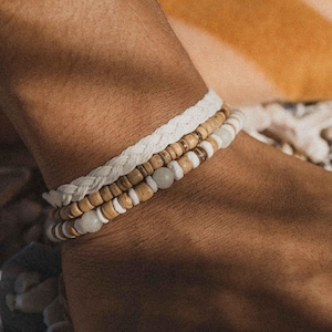 Set bracciale Deux Alpes in legno e pietra - Collezione Off Piste