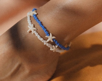 Starfish Charm Anklet: Handmade Jewelry, Surf Ankle Bracelet