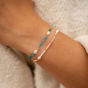 Bracelet surf : cordon de cire, perles de rocailles - Pineapple Island