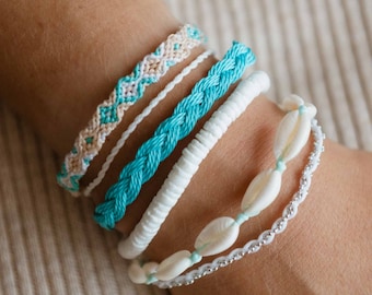 Boho Beach Bracelet Set - Surf & Shell Jewelry | Handmade by Pineapple Island and Inspired by Kynance Beach