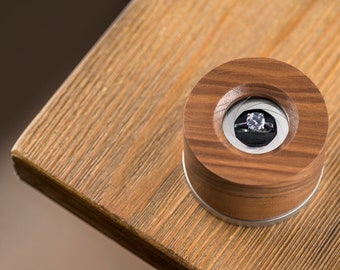 Anelli Originali In Argento Sterling E Legno Di Noce - Fedi Nuziali