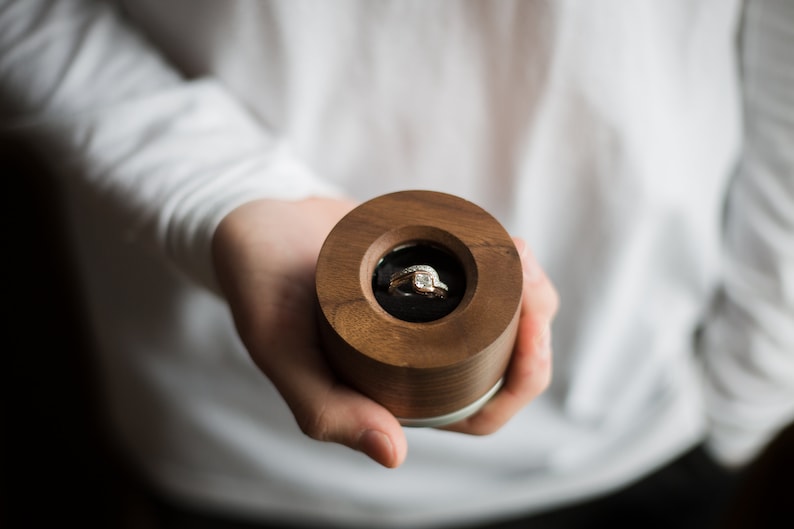 Proposing with a custom wood handmade ring box