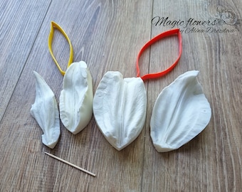 Set siliconen ader en plastic uitsteker grote leliebloem