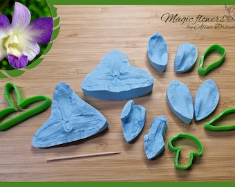 Dendrobium orchid silicone veiner/mold and plastic cutter set