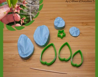 Indian Swallowwort Flower Veiner and Cutter Set: Polymer Clay, Fondant
