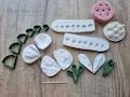 Ranunculus flower silicone veiner/mould and plastic cutter set product logo