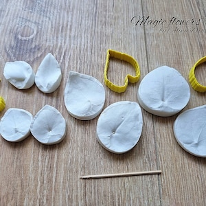 Cyclamen flower silicone veiner and plastic cutter set