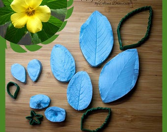 Turnera Flower Silicone Veiner & Cutter Set: Polymer Clay, Cold Porcelain