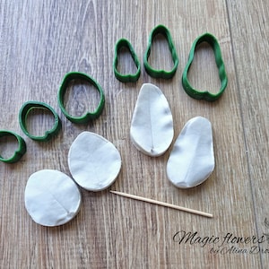 Eucalyptus silicone veiner and plastic cutter set