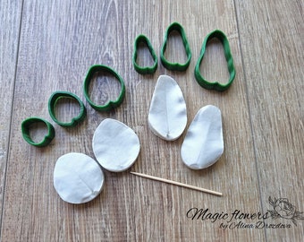Eucalyptus silicone veiner and plastic cutter set