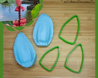 Banana Flower Petal Veiner and Cutter Set: Polymer Clay, Fondant