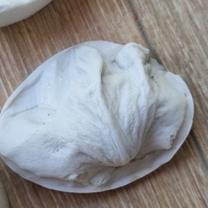 May include: A white silicone mold shaped like a flower bud, with a textured surface.