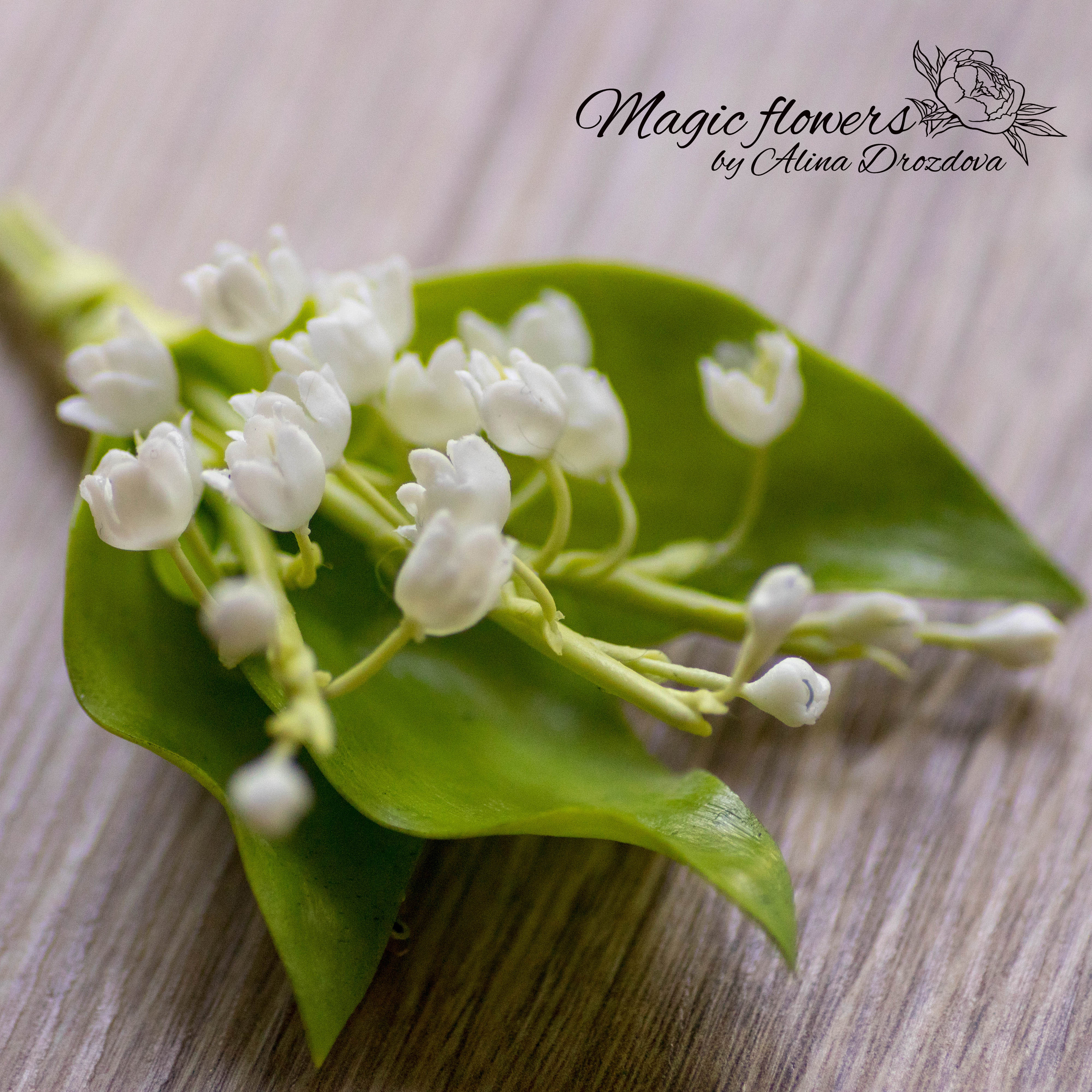 Lily of the Valley Brooch Artificial Flower Out of Cold Porcelain