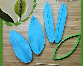 Bog Arum Flower Silicone Veiner and Cutter Set: Polymer Clay, Fondant