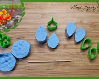 Caesalpinia flower silicone veiner/mold and plastic cutter set
