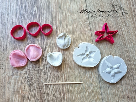 Spray rose silicone veiner and plastic cutter set