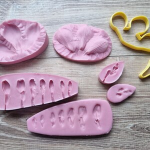 Freesia silicone veiner and plastic cutter set