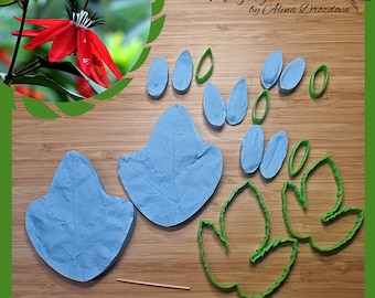 Passionfruit flower silicone veiner/mold and plastic cutter set