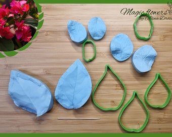 Bougainvillea flower silicone veiner/mold and plastic cutter set