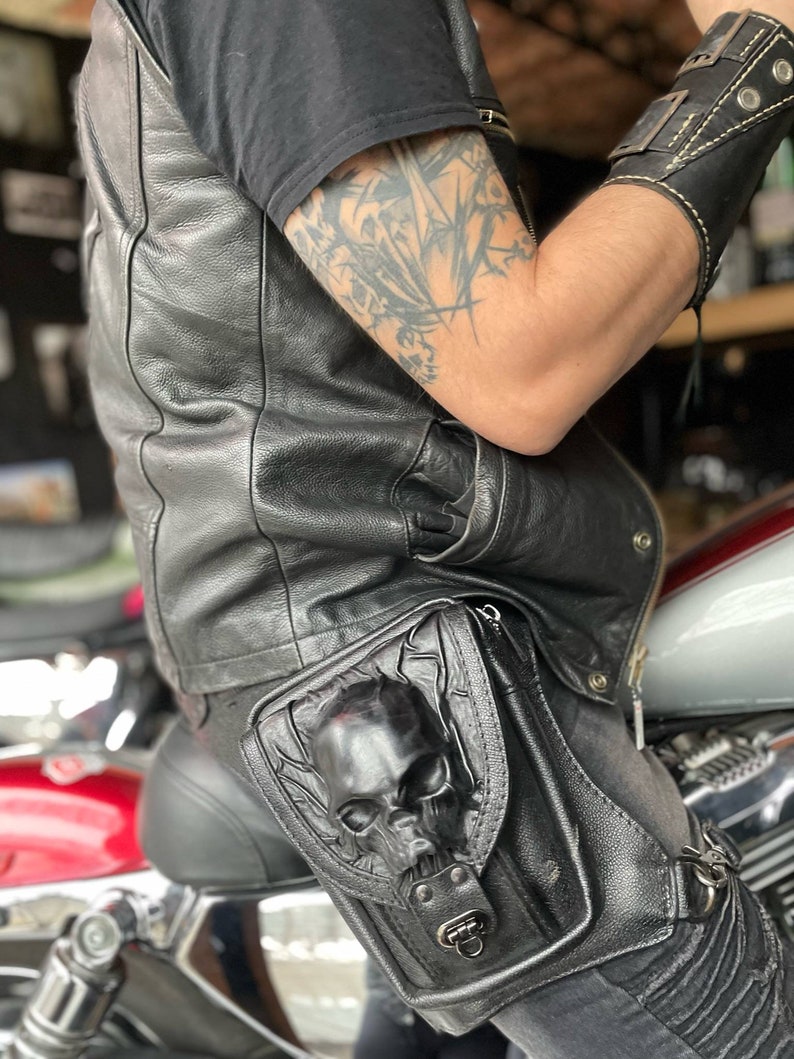 Waist Bag skull Head Hip Bag Bag for Bikers Etsy