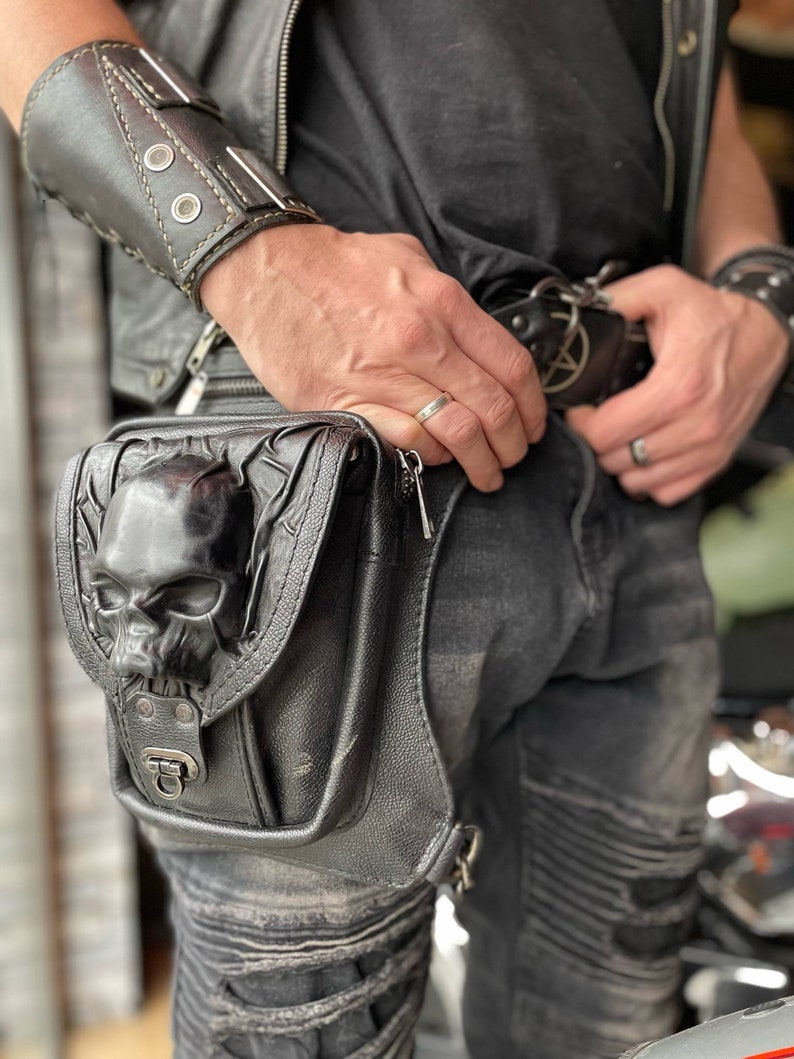 Waist Bag skull Head Hip Bag Bag for Bikers Etsy