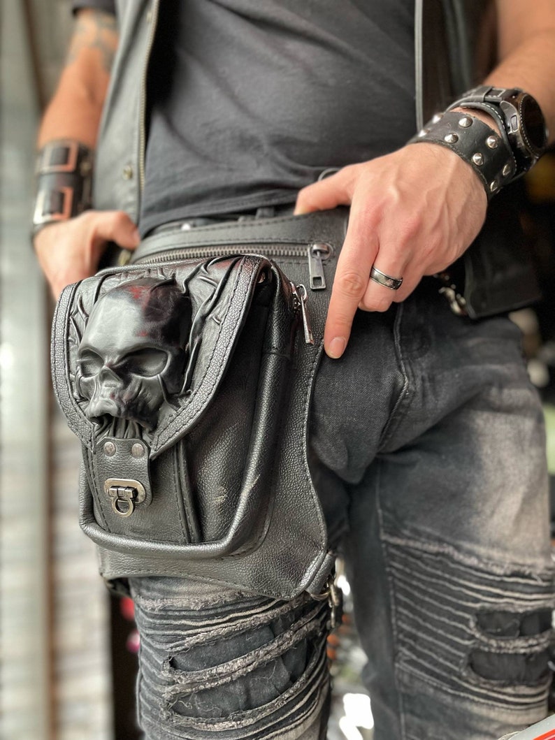 Waist Bag skull Head Hip Bag Bag for Bikers Etsy