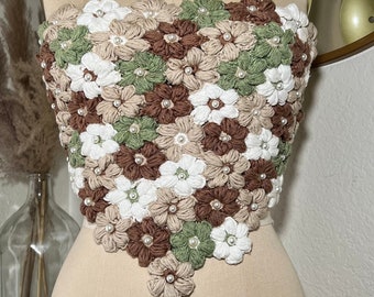 Crochet Ruth puff flower Dress