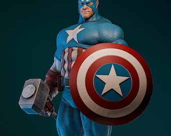 Captain America - Marvel | STL classique Avenger pose de héros | Modèle d'impression 3D