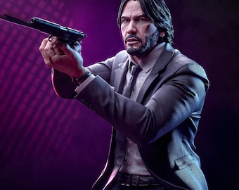 Estatua STL de John Wick / Asesino del Capítulo / Modelo coleccionable impreso en 3D de película de acción