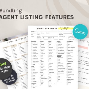 May include: A printable checklist for real estate agents to use when listing a home for sale. The checklist includes sections for home features, community amenities, and exterior features. The checklist is designed to help agents gather all the necessary information about a property before listing it.