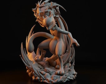 Mewtwo – Pokémon STL à l'échelle 1:10 (taille réelle + buste)
