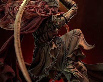 Malenia - Elden Ring / Diosa de la Putrefacción Estatua STL / Diorama de batalla épica contra jefe