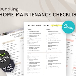 Master Home Wartung das ganze Jahr über - bearbeitbares PDF-Checklisten-Bundle | Canva Jahres- und Saisonplaner für die Liegenschaft und Pflege