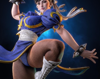 Chun-Li - Street Fighter | Wirujący wojownik z kopniakiem, model do druku 3D w formacie STL