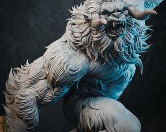 Yeti - Mythology STL (Statue + Bust) 3D Print Model