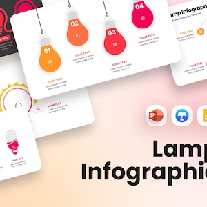 Lamp Infographic PowerPoint Template | Creative Light Bulb Diagrams with Editable Slides | Modern Visualizations for Business Presentations