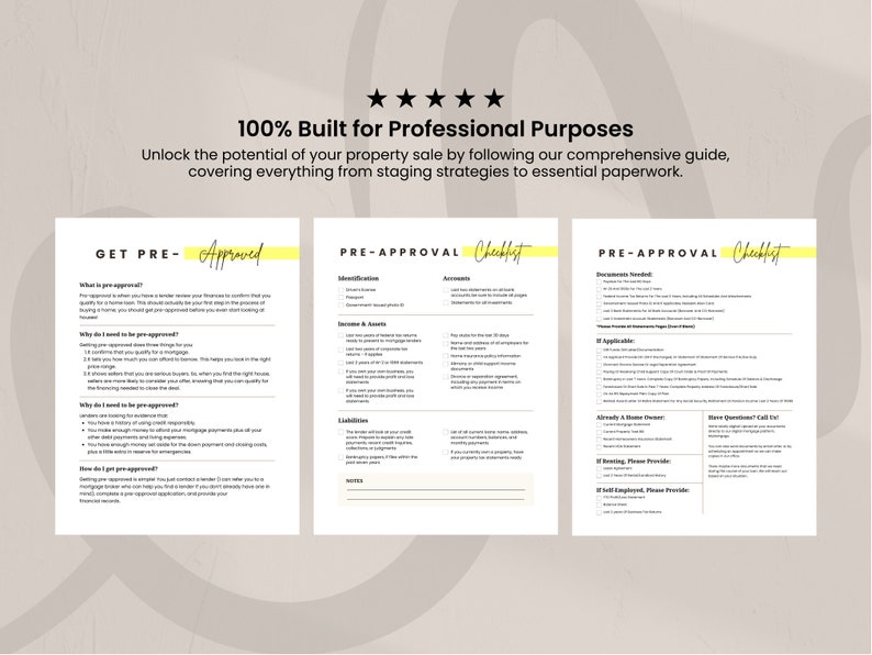 Complete Real Estate Pre-Approval Kit Ultimate Pre-Approval Kit for Homebuyers Mortgage Loan Checklist image 5