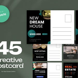 45x Grundbesitz Postkarte Bundle Vorlage, Grundbesitz Landwirtschaft Postkarte, Kauf oder Verkauf von Grundbesitz, Hallo Nachbar Marketing Postkarte.