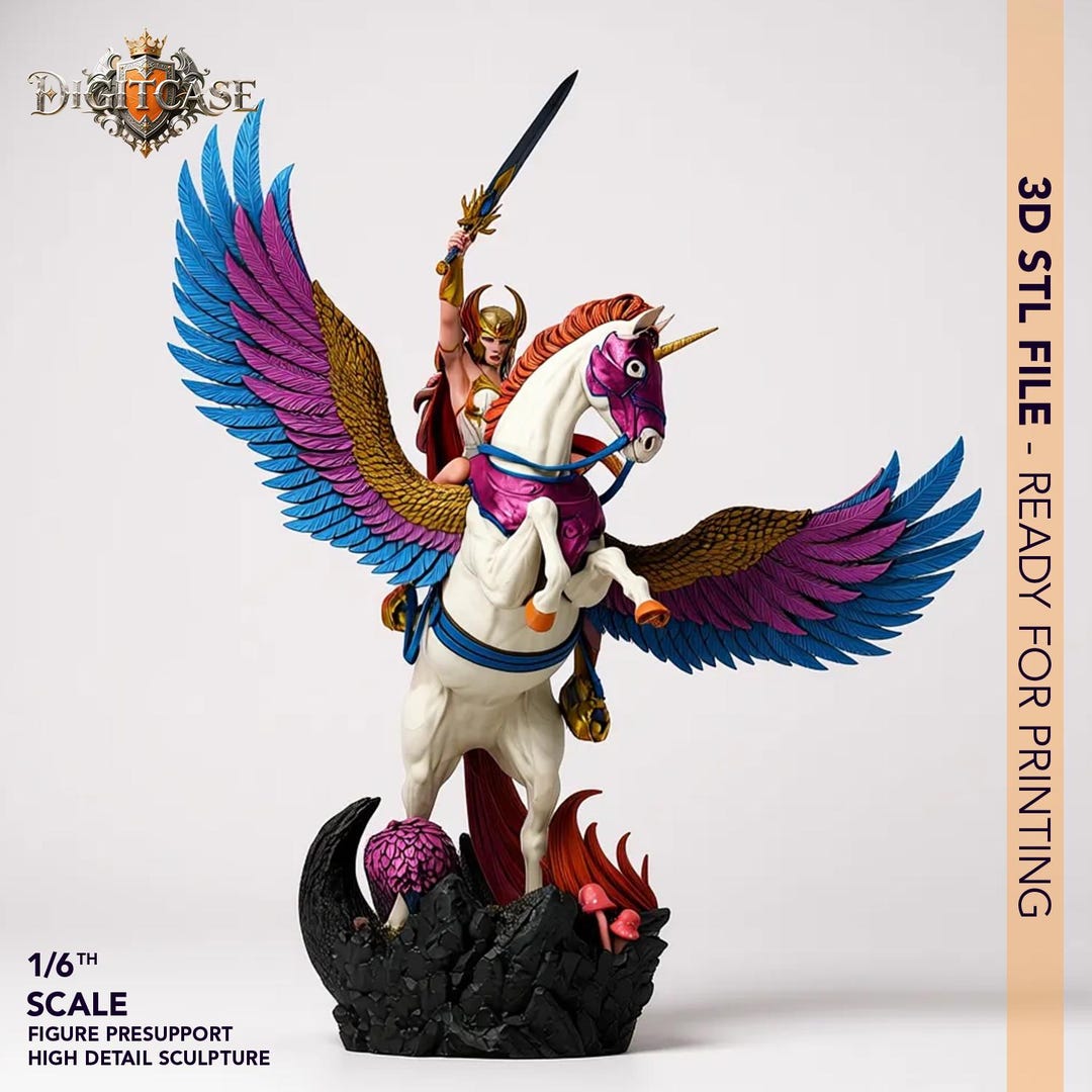 Warrior Goddess STL Statue + Bust | 1/6 Scale | 3D STL Print File Model ...