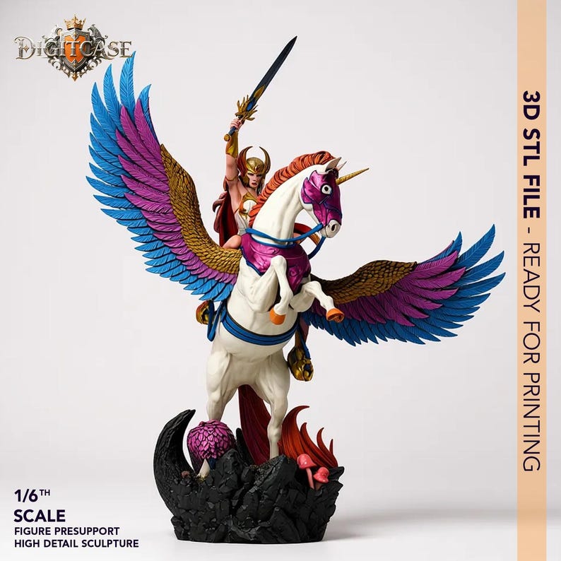 Warrior Goddess STL Statue + Bust | 1/6 Scale | 3D STL Print File Model ...