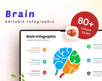 Professional Brain Infographic Presentation Template | Neuroscience PowerPoint | Data Visualization | Creative Design