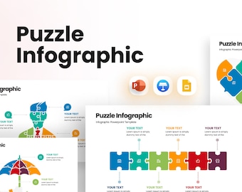 Profesjonalny szablon PowerPoint Puzzle Infographic | Prezentacja biznesowa | Wizualizacja danych | Kreatywny projekt korporacyjny